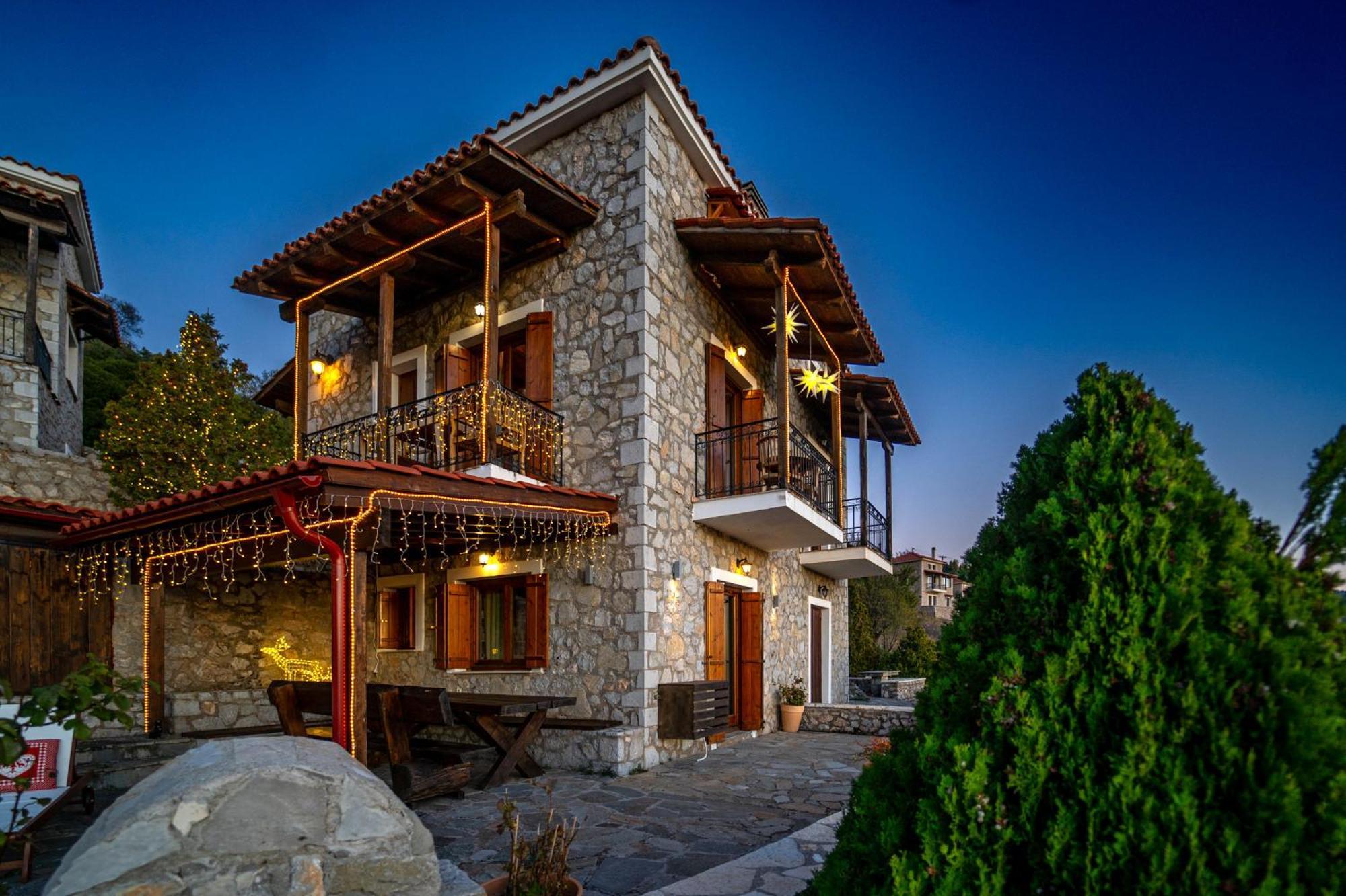 Rock Dandy Deluxe Chalet In Arachova - Delphi, Sauna, Prv Parking, Amazing View Villa Exterior foto