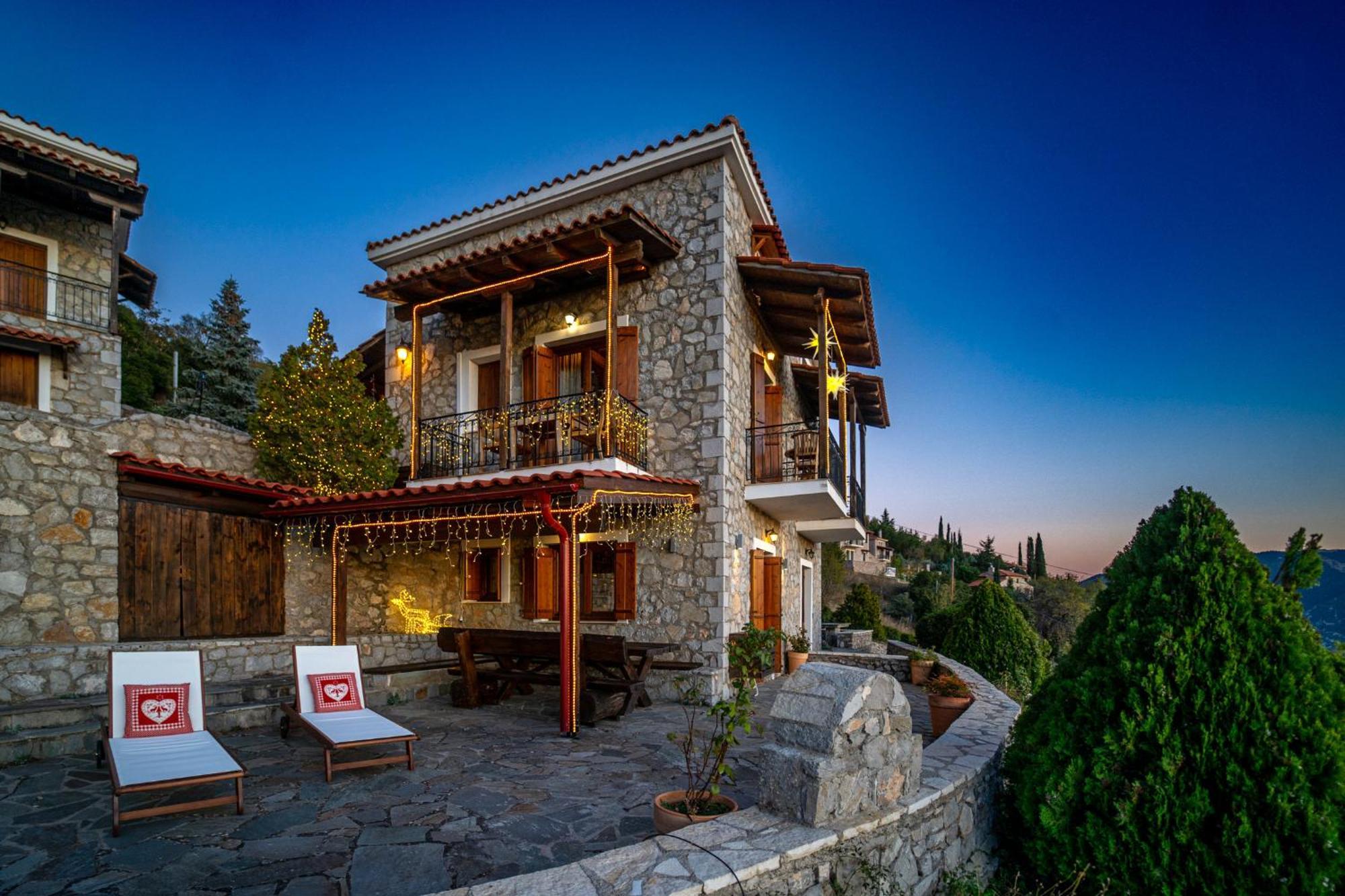 Rock Dandy Deluxe Chalet In Arachova - Delphi, Sauna, Prv Parking, Amazing View Villa Exterior foto