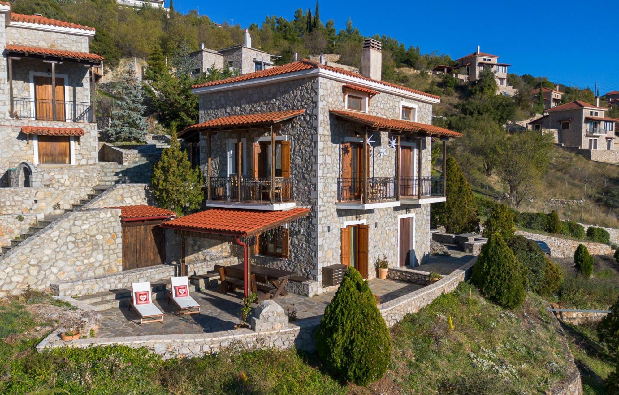 Rock Dandy Deluxe Chalet In Arachova - Delphi, Sauna, Prv Parking, Amazing View Villa Exterior foto