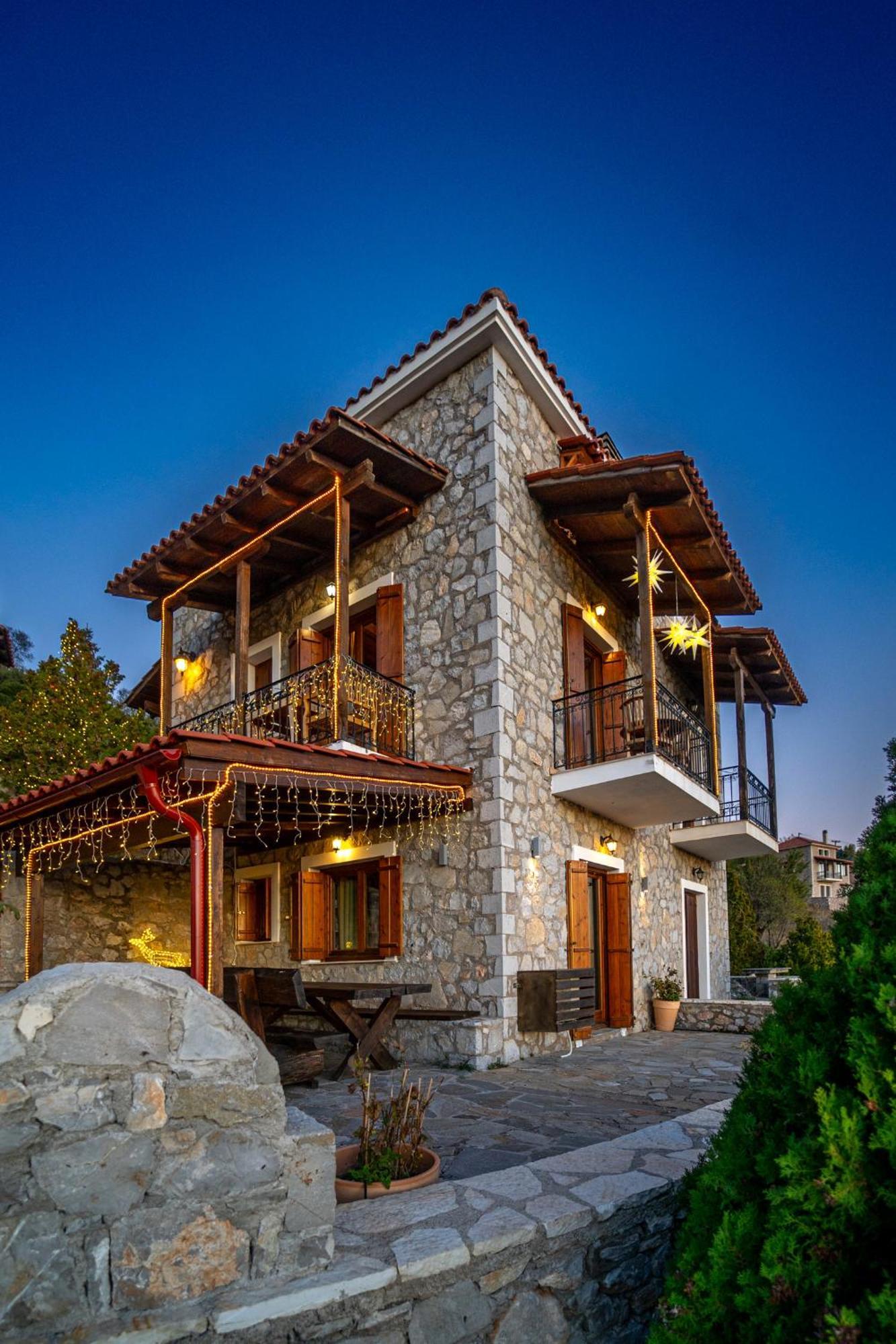 Rock Dandy Deluxe Chalet In Arachova - Delphi, Sauna, Prv Parking, Amazing View Villa Exterior foto