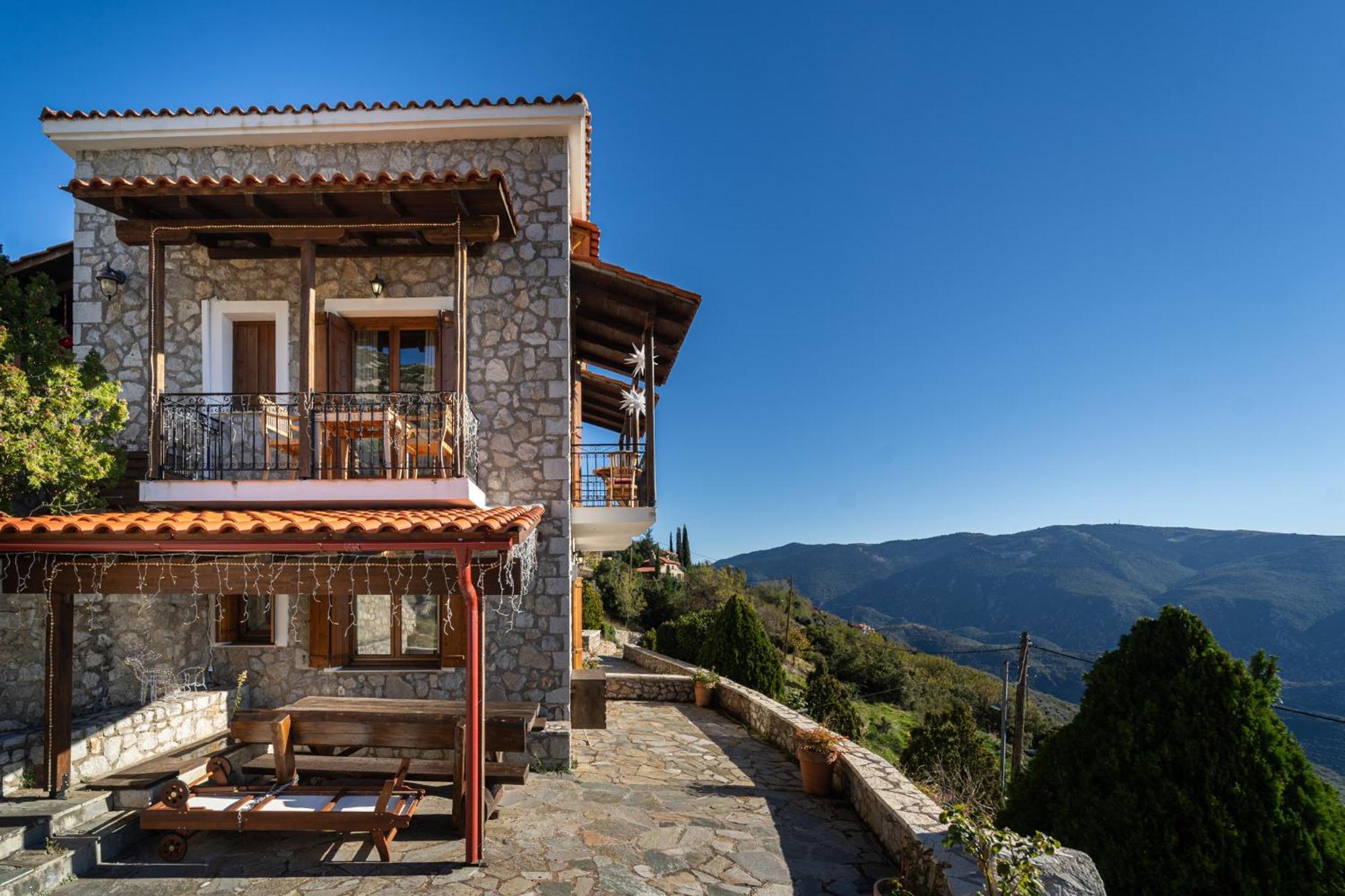 Rock Dandy Deluxe Chalet In Arachova - Delphi, Sauna, Prv Parking, Amazing View Villa Exterior foto