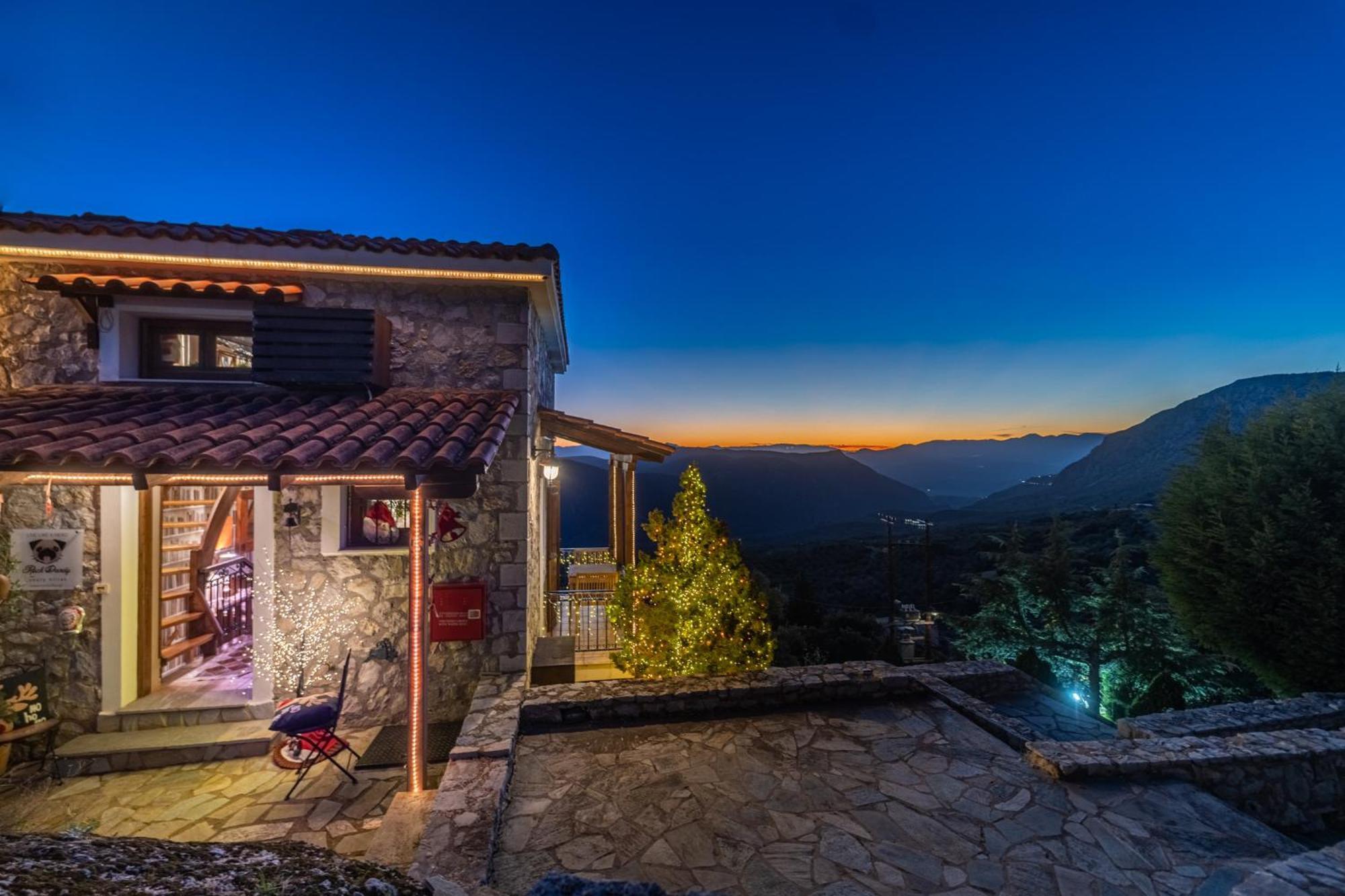 Rock Dandy Deluxe Chalet In Arachova - Delphi, Sauna, Prv Parking, Amazing View Villa Exterior foto